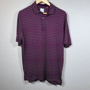 Callaway Opti-Dri Purple & White Striped Short Sleeve Golf Polo Men’s M
